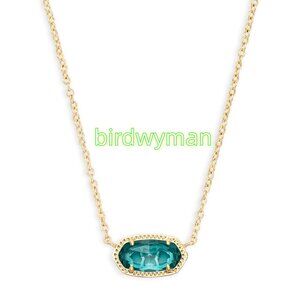 Elisa Gold Pendant Necklace in London Blue Glass